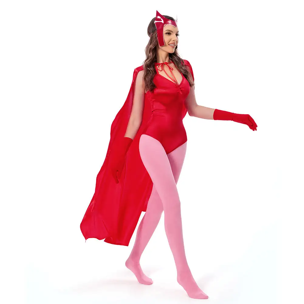 WandaVision Wanda Maximoff Scarlet Witch Jumpsuit Cosplay Halloween Karneval Kostüm – Bild 5