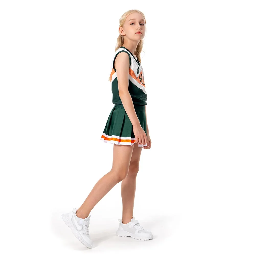 Kinder Stranger Things 4 Hawkins High School Cheerleading Cosplay Chrissy Kostüm Halloween Karneval Kleid – Bild 3
