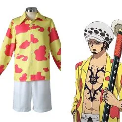 Trafalgar D. Water Law Cosplay One Piece Red Kostüm Halloween Karneval Outfits