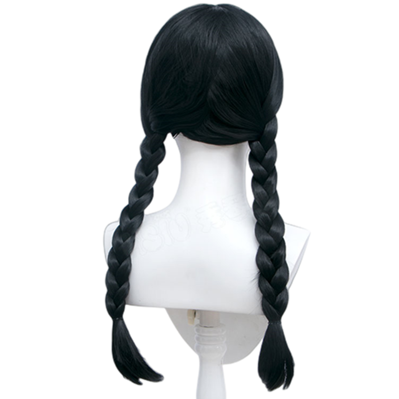 Wednesday (2022) The Addams Family Cosplay Wednesday Perücke Hitzebeständiges Haar Karneval Halloween Party Requisiten – Bild 3