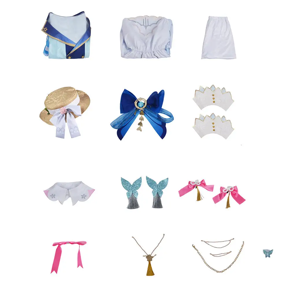 Genshin Impact Kamisato Ayaka Kleid Cosplay Halloween Karneval Outfits – Bild 9