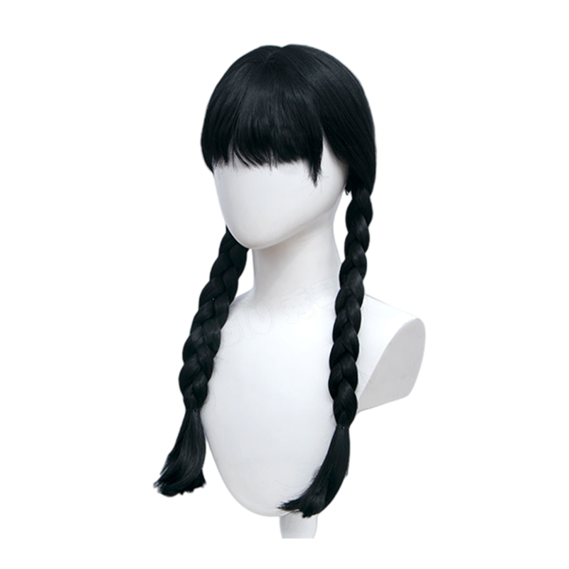 Wednesday (2022) The Addams Family Cosplay Wednesday Perücke Hitzebeständiges Haar Karneval Halloween Party Requisiten – Bild 2