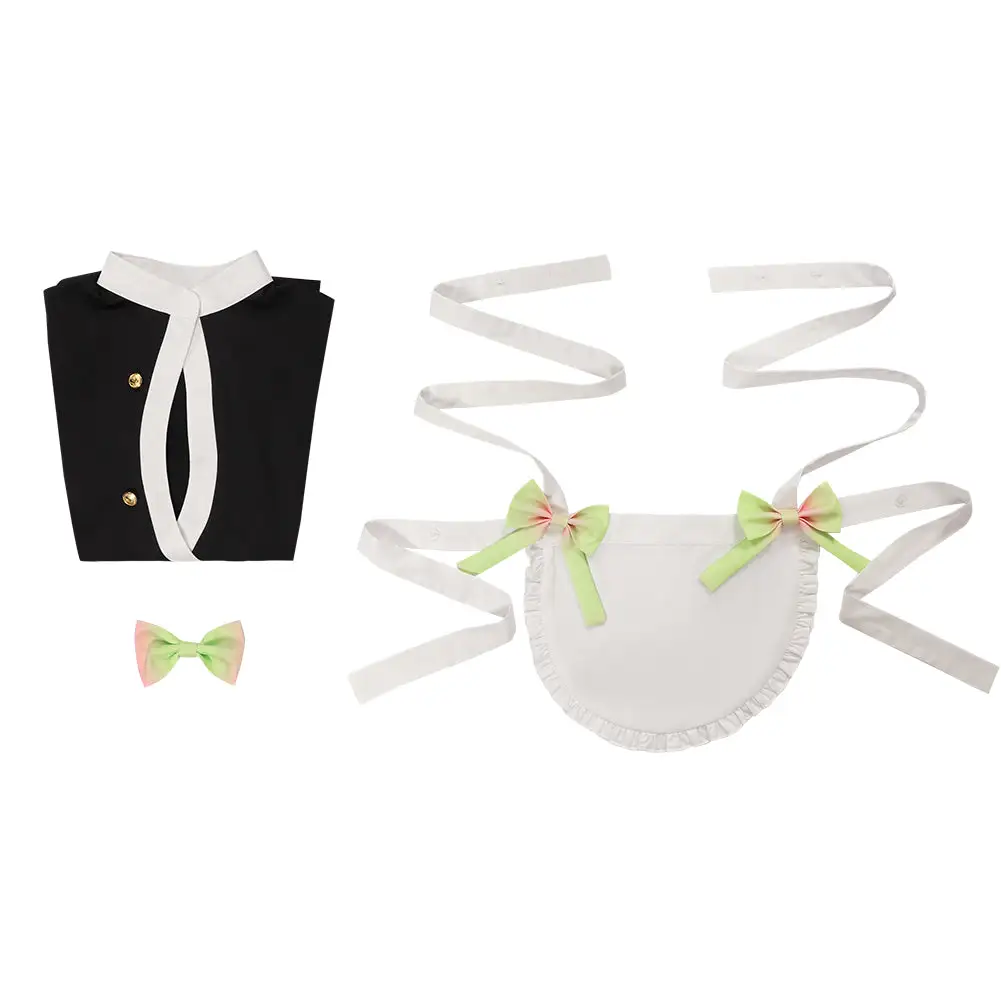 Demon Slayer Kanroji Mitsuri Cosplay Kostüm Outfits Halloween Karneval Maid Kleid – Bild 10