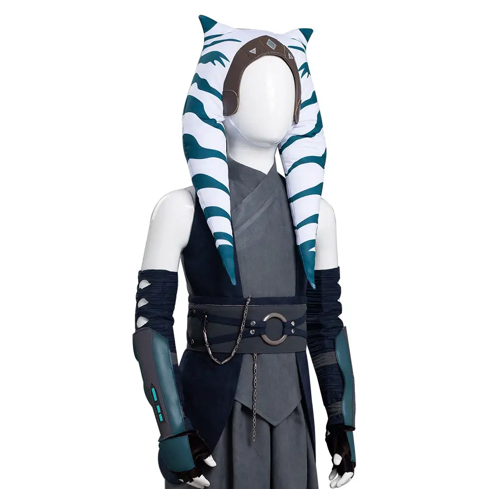 Kinder Ahsoka Tano Star Wars Cosplay Kostüme Outfits Halloween Karneval Set – Bild 7
