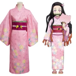 Demon Slayer Kamado Nezuko Sommer Kimono Halloween Karneval Outfits