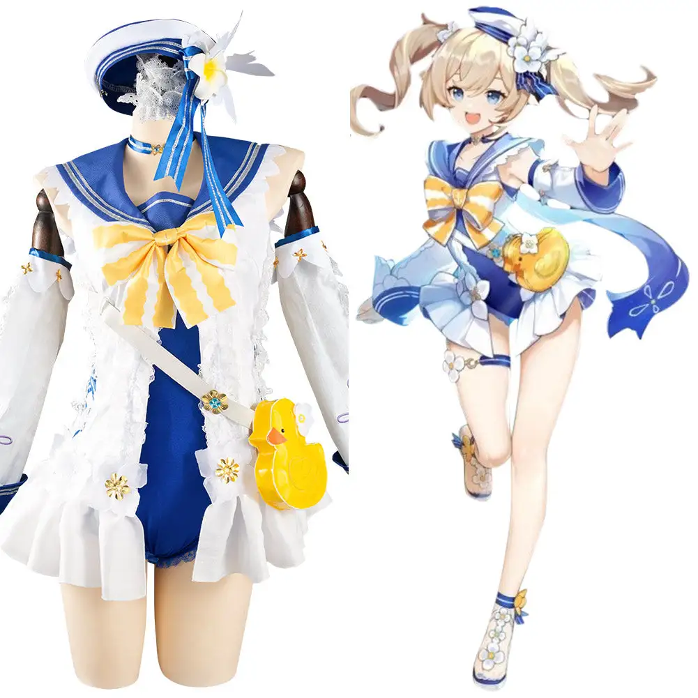 Barbara Genshin Impact Badeanzug Cosplay Kostüm Halloween Karneval Outfits