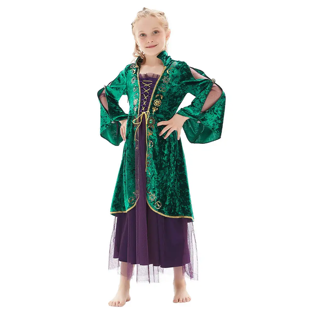 Kinder Winifred Sanderson Hocus Pocus Cosplay Kostüme Halloween Karneval Kleid – Bild 2