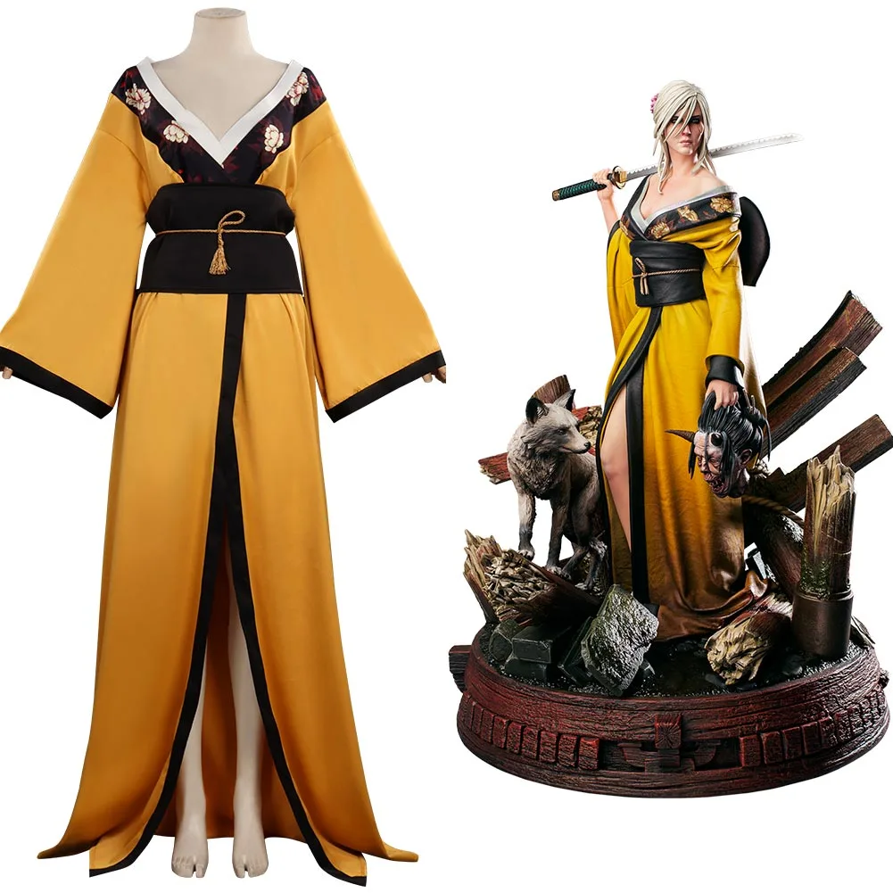 The Witcher 3: Wild Hunt Ciri Cosplay Kostüm Kimono Halloween Karneval Outfits
