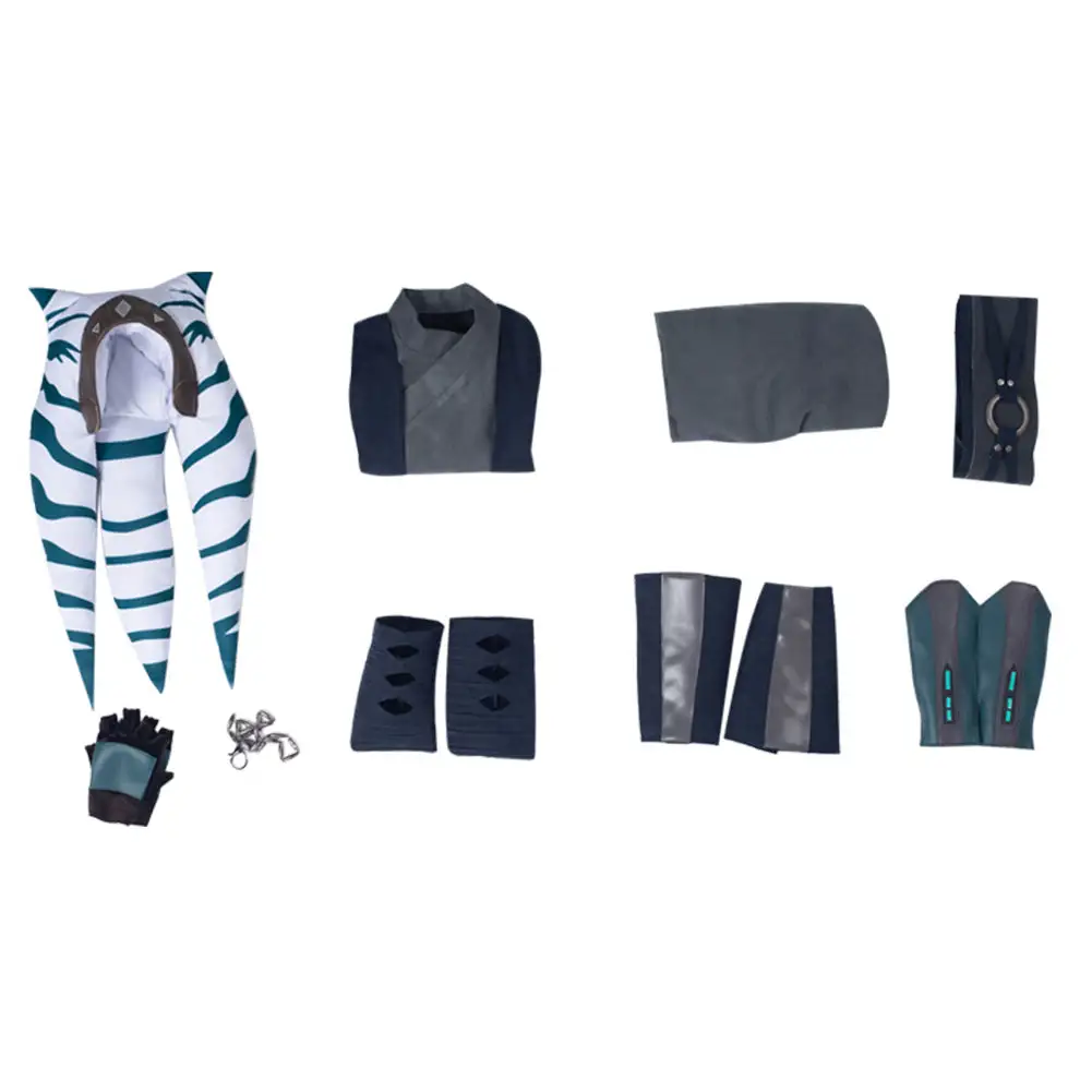 Kinder Ahsoka Tano Star Wars Cosplay Kostüme Outfits Halloween Karneval Set – Bild 8