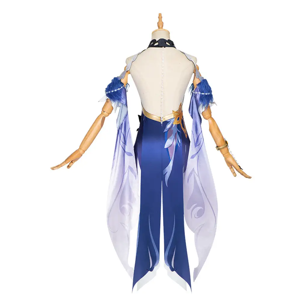 Ningguang Genshin Impact Cosplay Kostüm Orchid‘s Evening Gown Halloween Karneval Outfits – Bild 4
