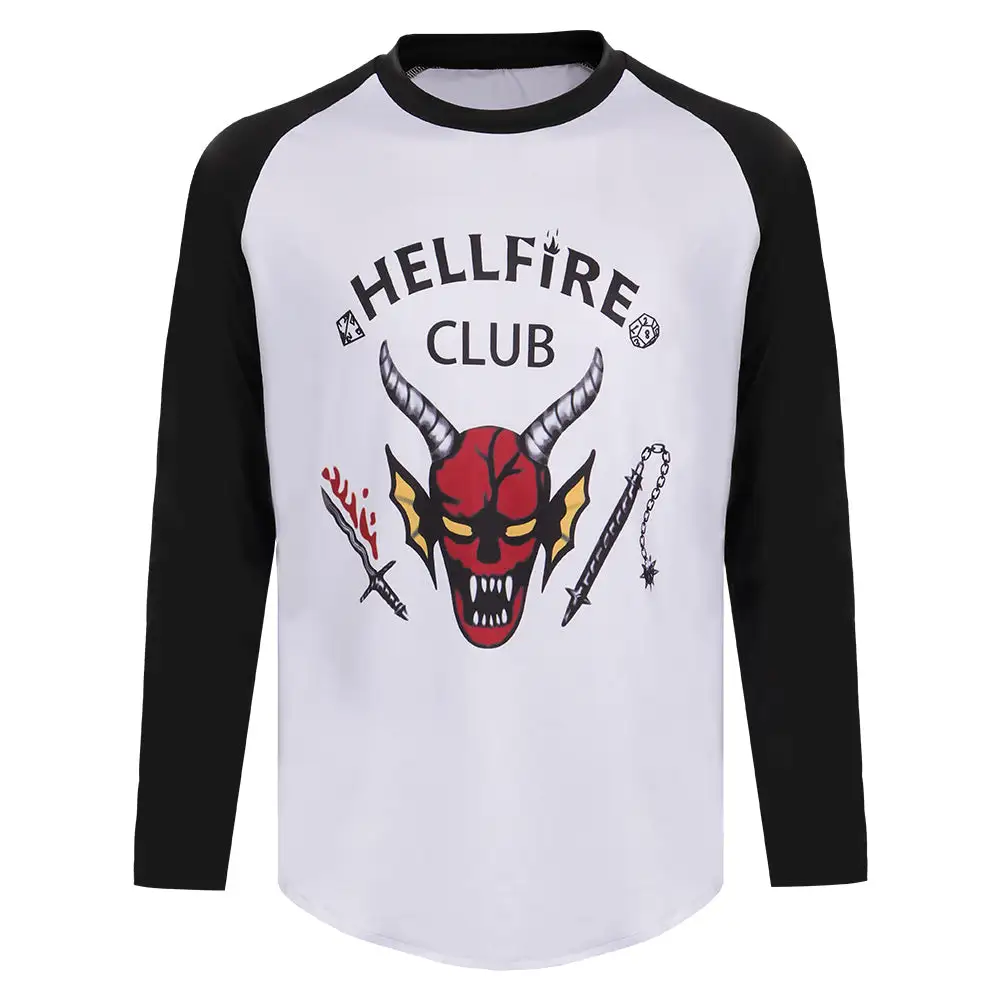 Stranger Things 4 (2022) Hellfire Club Langarm Top Eddie Munson Halloween Karneval T-Shirt – Bild 2