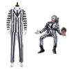 Adam Maitland Beetlejuice Cosplay Kostüm Herren Streifenanzug Outfits Halloween Karneval Kostüm