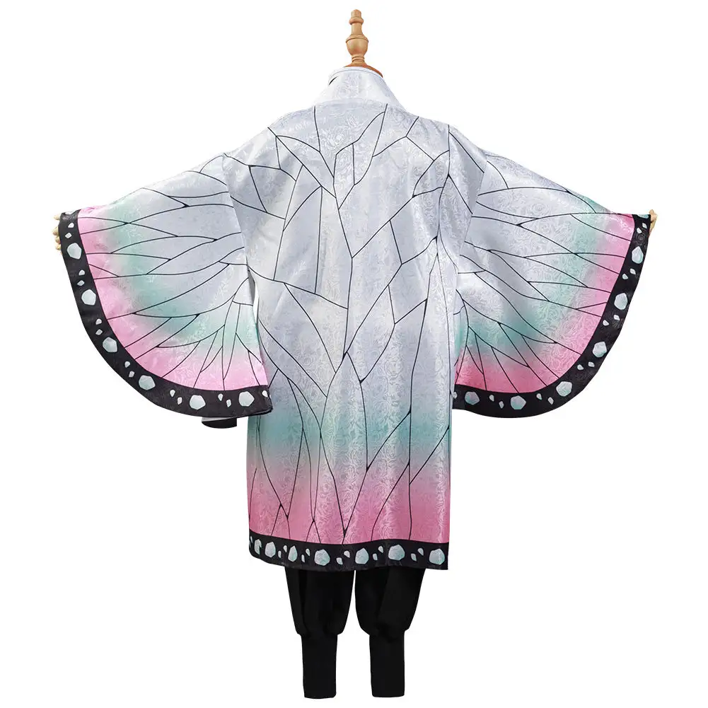 Mädchen Demon Slayer Kimetsu No Yaiba Kochou Shinobu Cosplay Kostüm Halloween Karneval Kostüm Set – Bild 10