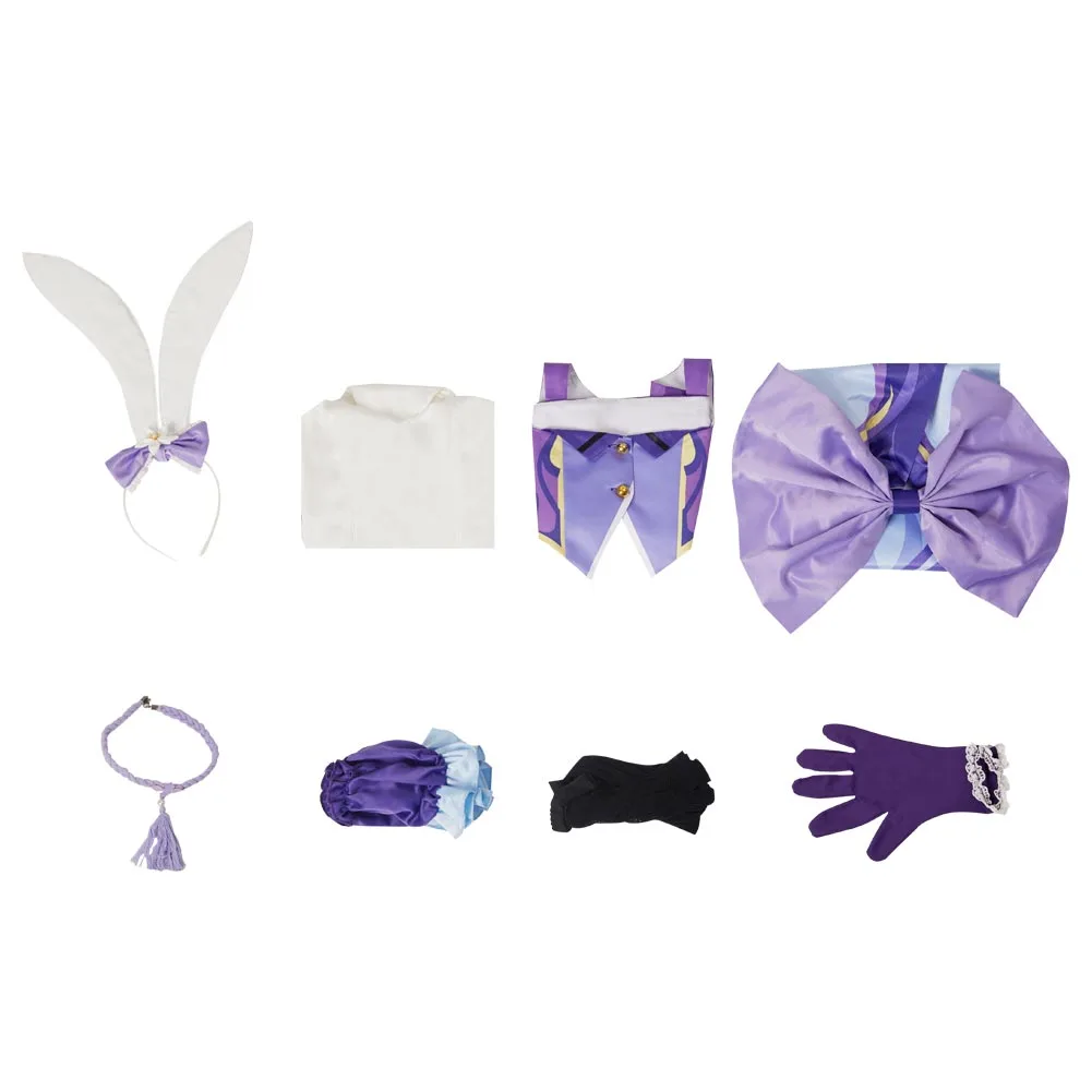 Genshin Impact Keqing Cosplay Bunny Girl Kostüm Halloween Karneval Outfits – Bild 12