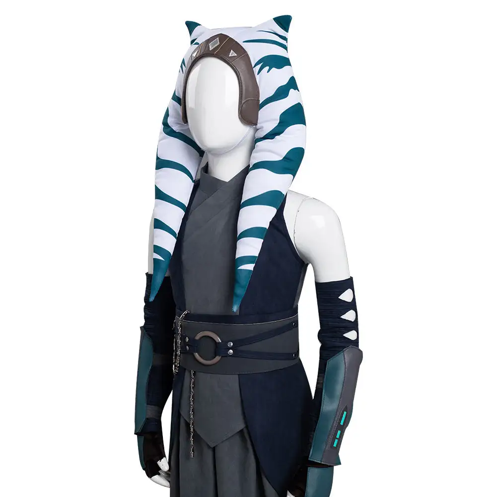 Kinder Ahsoka Tano Star Wars Cosplay Kostüme Outfits Halloween Karneval Set – Bild 6
