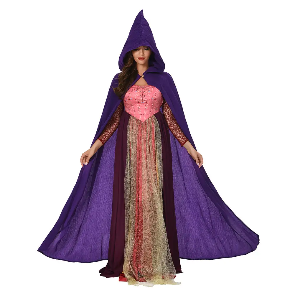 Hocus Pocus 2 Sarah Sanderson Kapuze Outfits Halloween Karneval Umhang