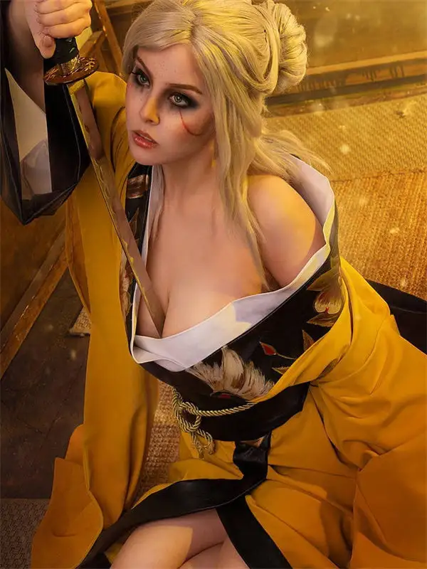 The Witcher 3: Wild Hunt Ciri Cosplay Kostüm Kimono Halloween Karneval Outfits – Bild 13