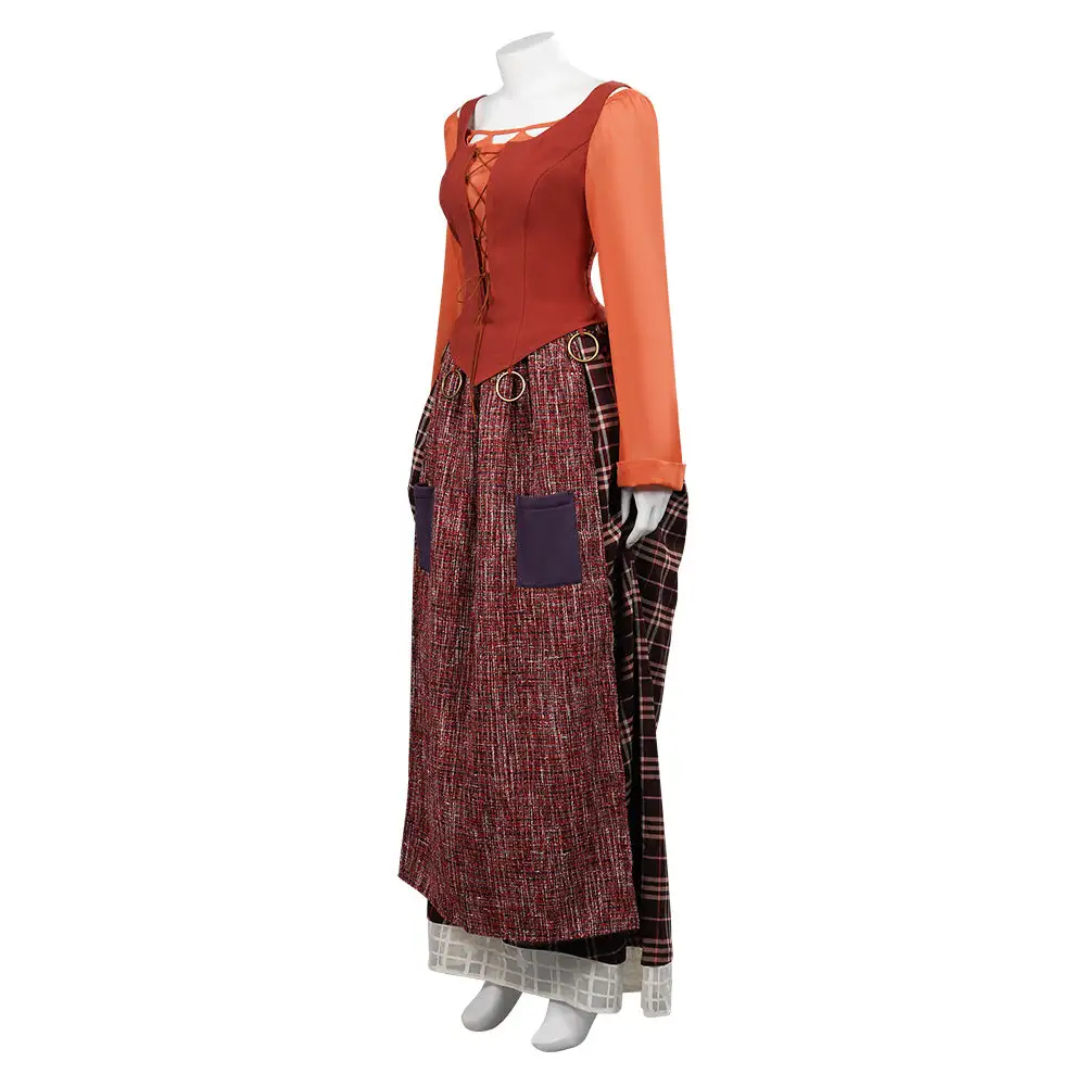 Hocus Pocus 2 Mary Sanderson Cosplay Kostüm Outfits Halloween Karneval Kleid – Bild 8