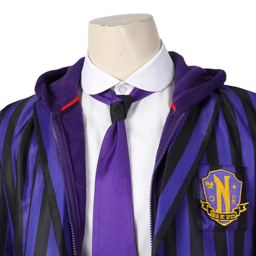 Xavier Thorpe Cosplay Wednesday Addams Kostüm Halloween Karneval Schuluniform – Bild 5