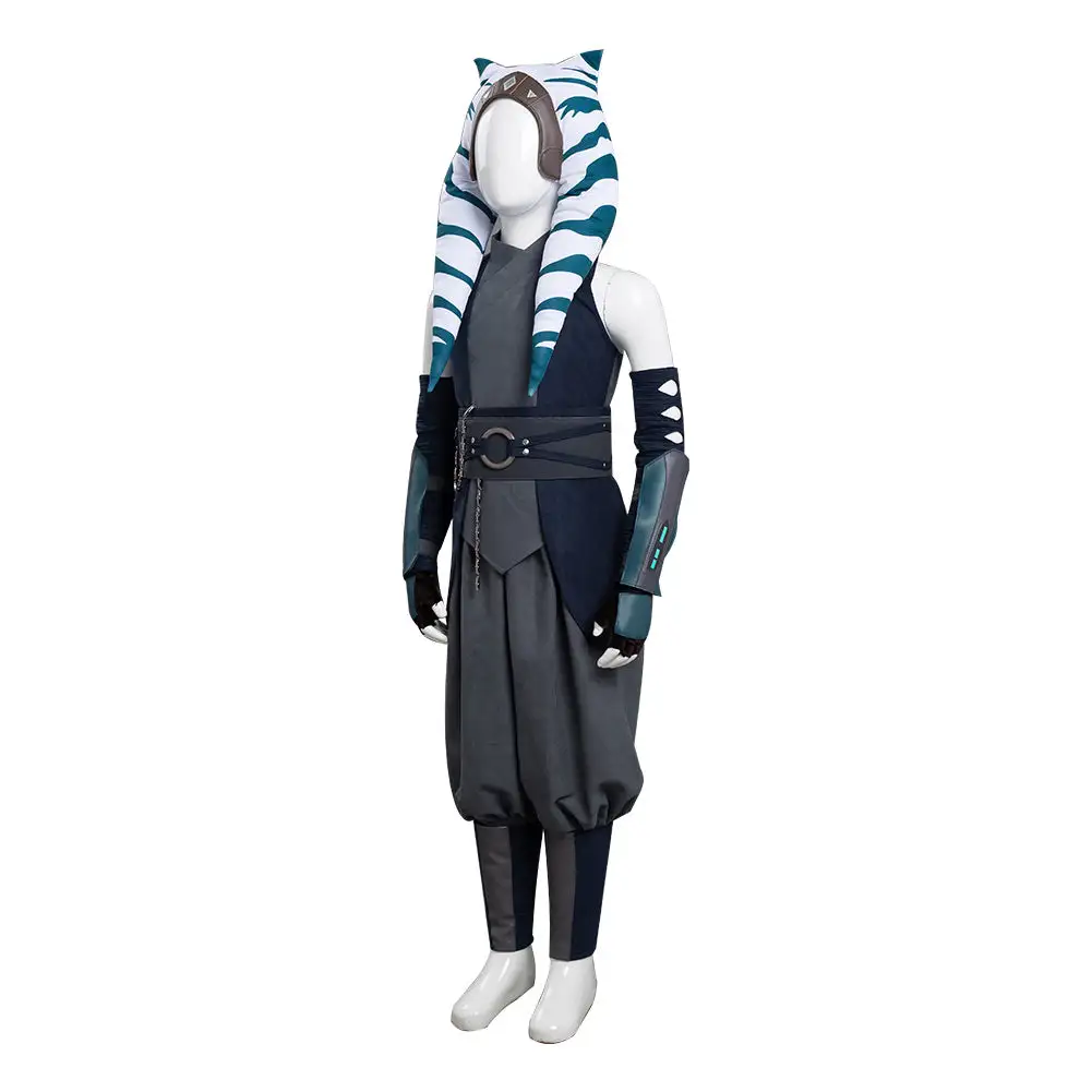 Kinder Ahsoka Tano Star Wars Cosplay Kostüme Outfits Halloween Karneval Set – Bild 2